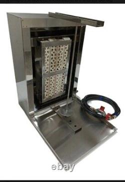 Trompo Tacos Al Pastor 4 Gas Burner 8 Brick 45kg Pastorero Adobada Machine Grill