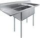 Two Bay Stainless Steel Commercial Kitchen Sink With Left And Right Drainboards