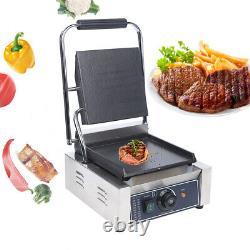 USA Commercial Grill Panini Sandwich Maker Press Stainless Countertop Single Top