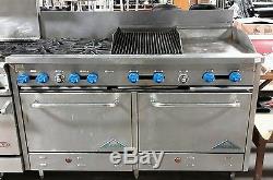 Used Comstock Castle 60Nat. Gas Range With 4 Burners, 18Griddle, 18Charbroile