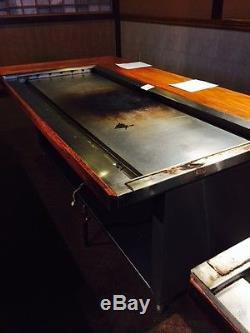 Used Gas Hibachi Grill Griddle Self Contained W. Stainless Cabinet / Undershelf