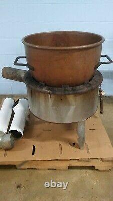 Used Savage Bros Candy Cooker large copper kettle, gas powered with exhaust