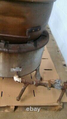 Used Savage Bros Candy Cooker large copper kettle, gas powered with exhaust