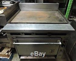 Used Wolf C36S-36G Commercial Griddle Top Gas Range With Standard Oven Base