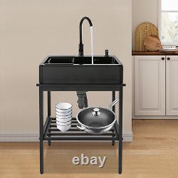 Utility Kitchen Sink Free-standing Stainless Steel Commercial Restaurant Sink US