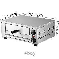 VEVOR 12'' Electric Pizza Oven Countertop Pizza Oven Commerical Baker Stainless