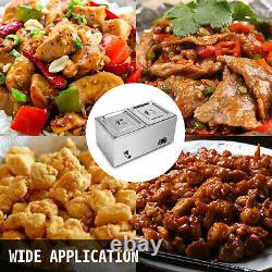 VEVOR 2-Pan Bain Marie 6-Inch Deep Food Warmer Buffet Table Steamer Countertop