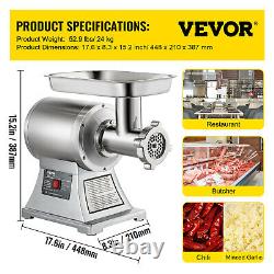 VEVOR Electric Meat Grinder Mincer 1100W 550lb Sausage Maker Stainless Steel