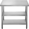 Vevor Stainless Steel Commercial Kitchen Prep Work Table 2 Adjustable Undershelf