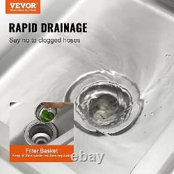 VEVOR Stainless Steel Utility Sink, Free Standing Single Bowl Commercial Kitchen