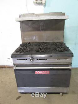 VULCAN 36L 77R COMMERCIAL H. D. (NSF) NATURAL GAS (6) BURNERS STOVE withOVEN