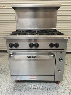 Vulcan 36 Range & Oven LP Propane On Wheels 36S-6BP #5212 Commercial Stainless