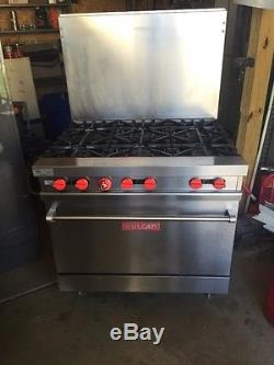 Vulcan 36 inch stove six (6) burner natural gas range Commercial With Hood READ