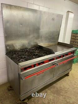 Vulcan 6 Burner 36 Inch Flat Grill 2 Full Size Ovens Natural Gas Tested