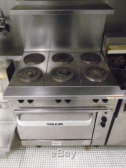 Vulcan Commercial 6 Burner Electric Range with Oven Model No EV365-6FP 208