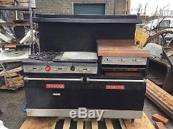 Vulcan Commercial Gas 6 Burner Stove with griddle and 2 ovens used