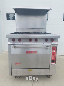 Vulcan Heavy Duty 36 Range With Convection Oven on Casters