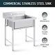 Wilprep Commercial Utility & Prep Sink Stainless Steel W Backsplash Drainboard