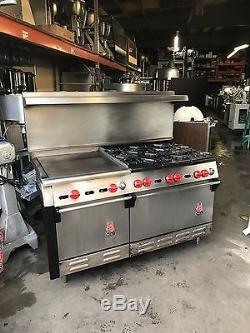 WOLF STOVE RANGE 6 Burners 23 GRILL 2 OVENS NATURAL GAS RESTAURANT