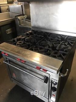 Wolf 6 Burner Stove With Oven Commercial Restaurant Equipment Sectional Range
