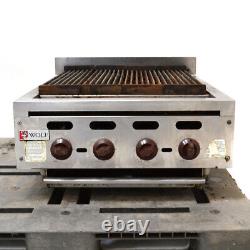 Wolf ACB25-101 4-Burner Natural Gas Stainless Countertop Charbroiler 68,000 BTU