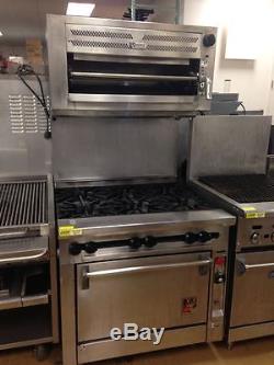 Wolf Commercial Range with Oven & Salamander Nat. Gas FV363-87 CIRB36-7
