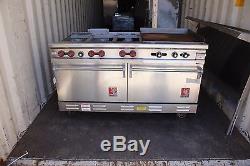 Wolf Commercial Stove 6 Burner With Flat Grill & 2 Oven Below